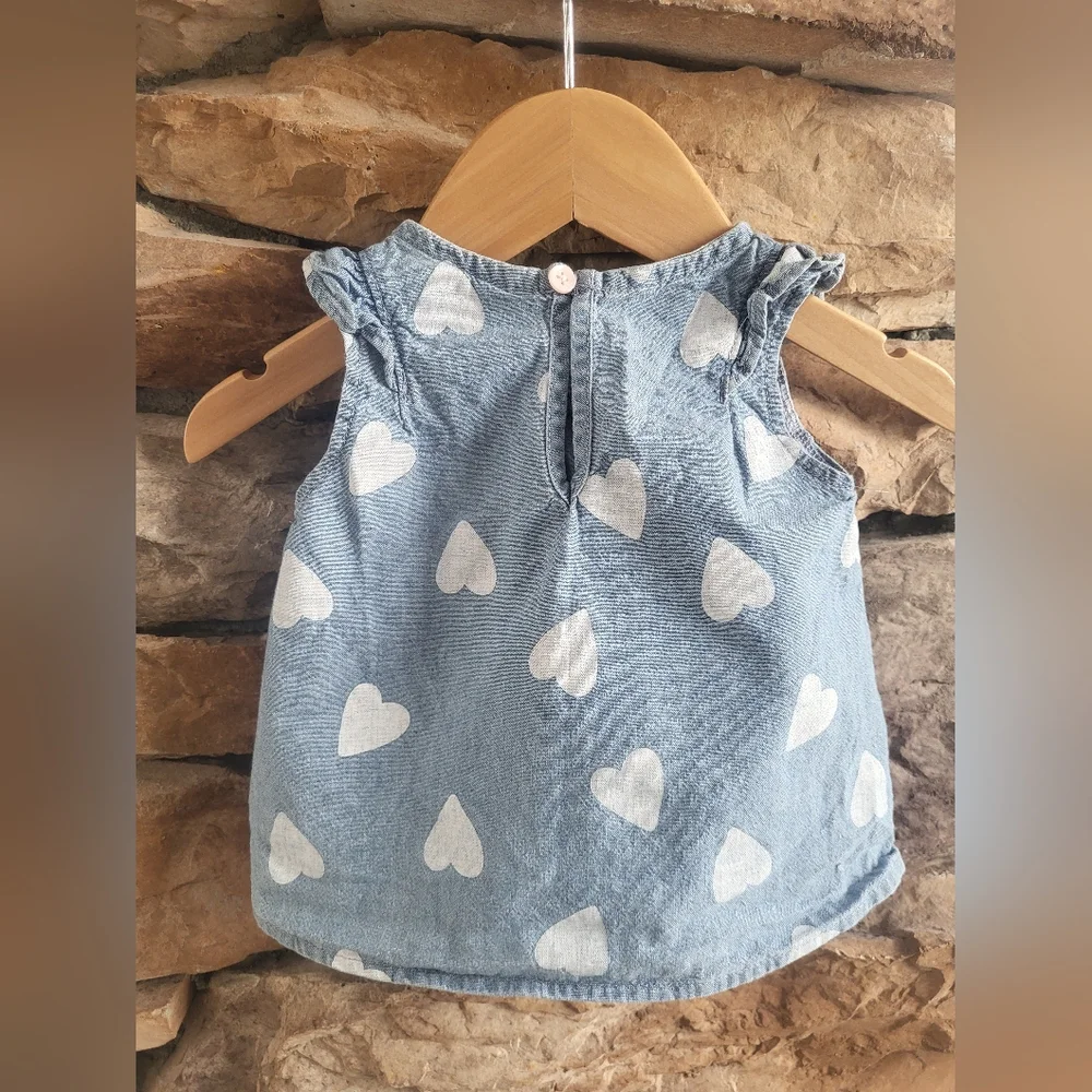 Carter's Blue Baby Dress with White Hearts